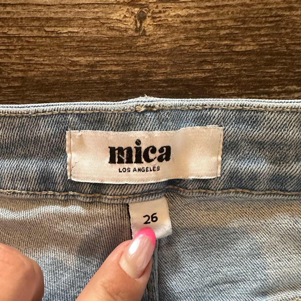 mica Light Blue Ripped Straight Leg Jeans - Picture 2 of 7